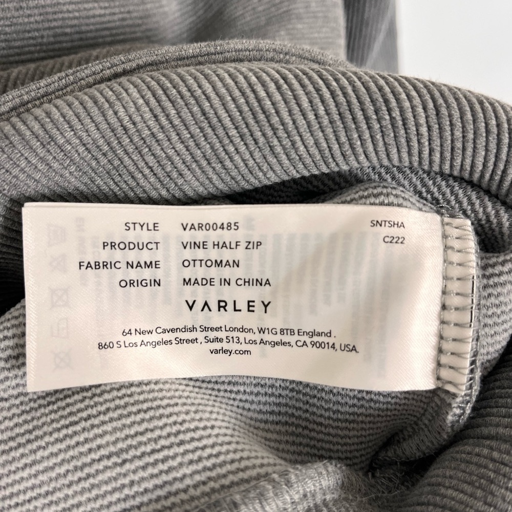 Varley Ottoman Small Gray Zip Pullover Sweatshirt - Picture 7 of 11